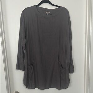Urban Outfitters Gray 3/4 Sleeve Boxy Tunic Dress